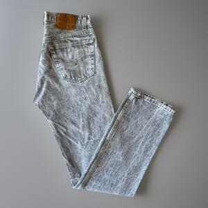Vintage Levis 501 Jeans 30 Gray Stone Wash 80s Denim Made in USA Non Selvedge